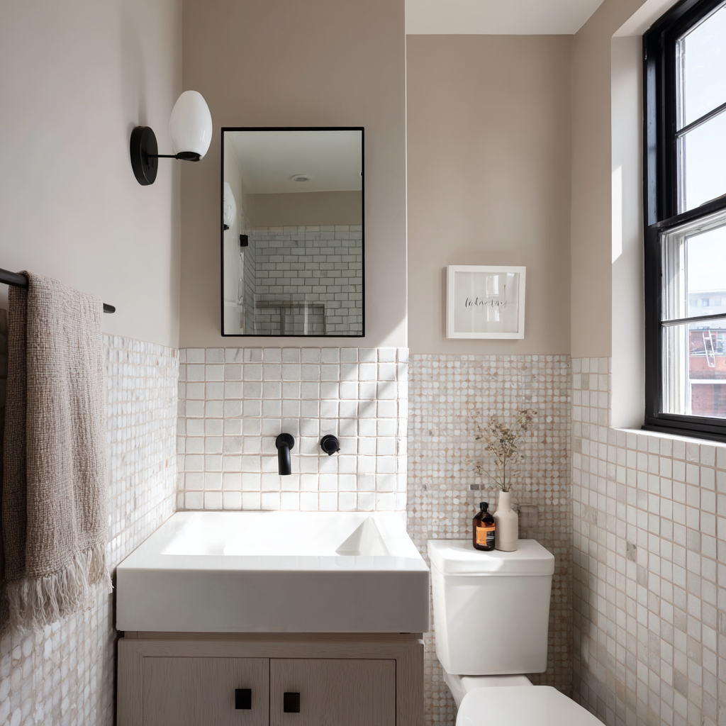 HalfTiled Bathroom Walls Modern Style & Function — free download